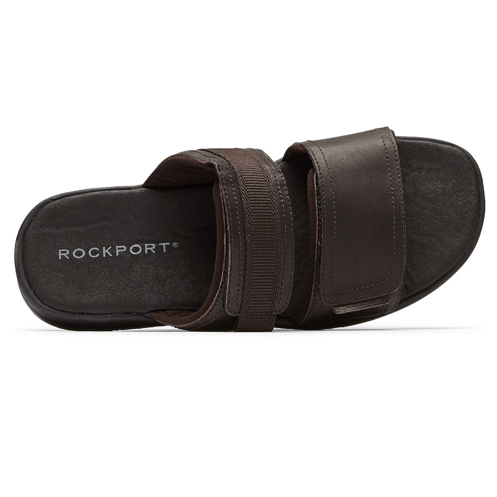 Rockport Singapore Mens Slides - Lucky Bay Dress Brown - PZ9027638